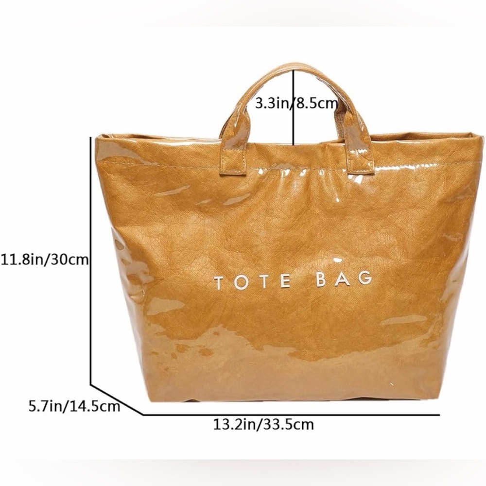 Glossy Patent Tote Bag | Minimalist Luxury Statement Carryall ✨EUC - Picture 2 of 8